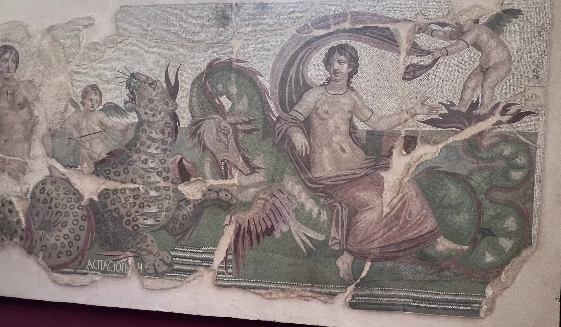 Scène figurée sur une mosaïque antique